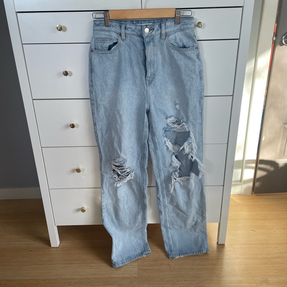 Pacsun high waisted light wash ripped jeans